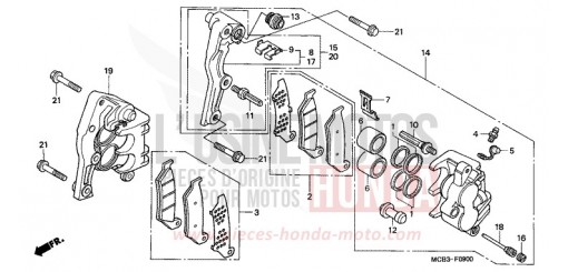 ETRIER DE FREIN AVANT XL650V1 de 2001